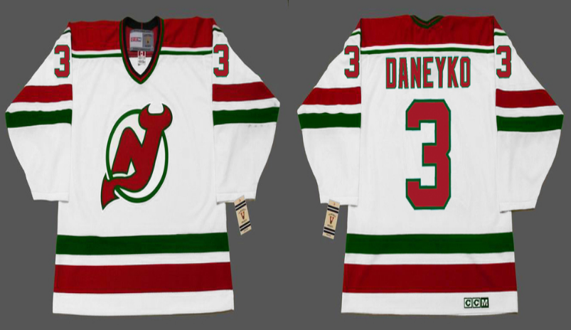 2019 Men New Jersey Devils 3 Daneyko white CCM NHL jerseys
